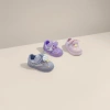 Three pairs of children's sports shoes are available in grey, purple and pink Application Scenario